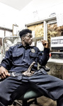 Big black dick security guard