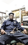 Big black dick security guard