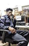 Big black dick security guard