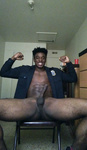 Big black dick security guard