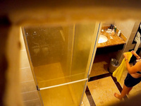 hidden shower at hotel real asian wife