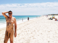 True nudist flashing on the beach