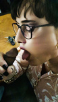 Abby sucks a big black cock and swallows cum