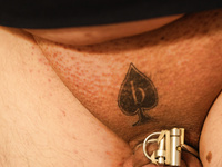 Beta Dicklette with a Big Beta Tattoo