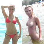 blonde wife Ksenia dressed and undressed