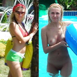 blonde wife Ksenia dressed and undressed