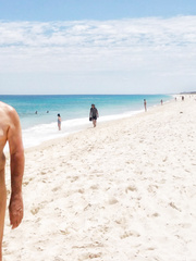 True nudist flashing on the beach