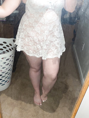 Wife in sexy white nightie