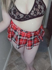 Teen wife in plaid skirt