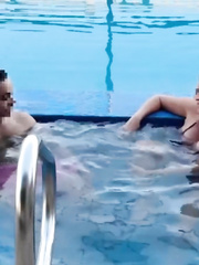 Hotwife pool action