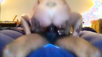 Cougar wife deepthroats black man's cock