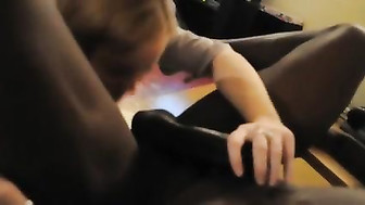 White girl sucking the black friend