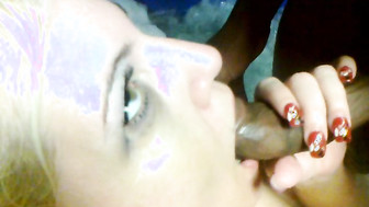 My wife Connie sucking black cock