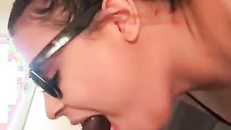 Sexy Girl with Glasses gives head