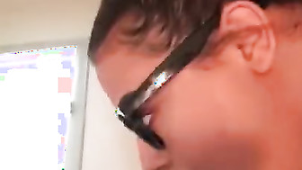 Sexy Girl with Glasses gives head