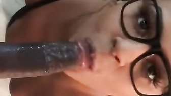 Sexy Girl with Glasses gives head