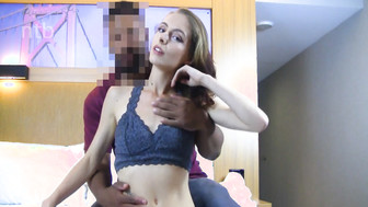 Slim sexy girl used by strong black bull