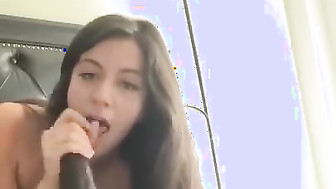 Sexy brunette girl love thick long BBC