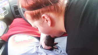 Redhead Girl Sucks and swallows cum