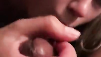 Cheating blonde deepthroats Black Dick