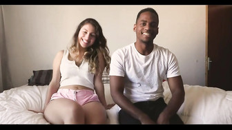 Interracial couple fuck on camera for the first time