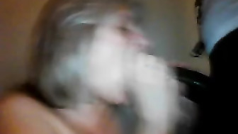 Slutwife sucks off BBC then hubby for double cum