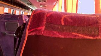 Sexy girl doing blowjob in public transport