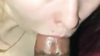 Busty amateur girl Sucks BBC