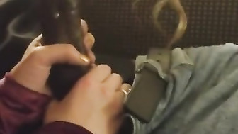 GF Sucking her first BBC Bull