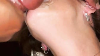 Balls sucking and facial cumshot