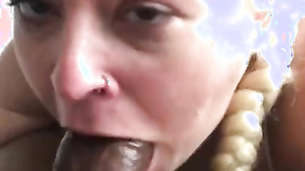 Thick PAWG Sucks Black Cock