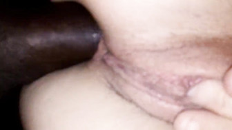 White girl gets BBC with creampie in her ass