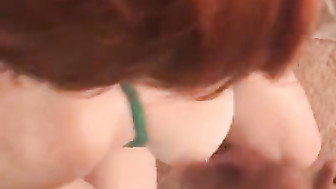 Redhead Milf sucking on Black Cock with Facial Finish