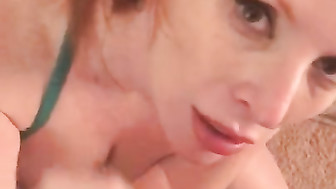 Redhead Milf sucking on Black Cock with Facial Finish