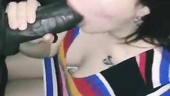 Cute Brunette Blows Black Cock