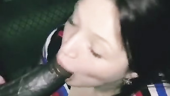 Cute Brunette Blows Black Cock