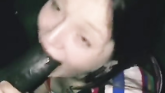 Cute Brunette Blows Black Cock