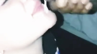 Cute Brunette Blows Black Cock