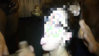 Amateur MILF in Interracial Gangbang