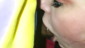 She can't tear herself away and doesn't let him go