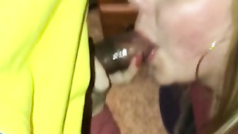 She can't tear herself away and doesn't let him go