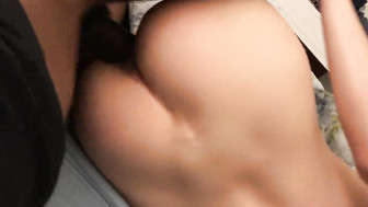 Black cock cums in tight asian pussy