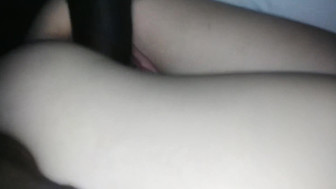 Late evening interracial fuck with young white teen