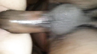 White pussy creampied by black cock Close Up