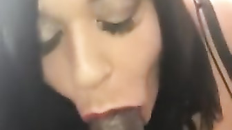 Sexy Latina Worships Thick Black Cock