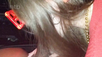 Girl in red dress sucks and fucks BBC in the car
