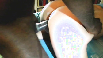 Husband wacking off watching his wife fuck black cock