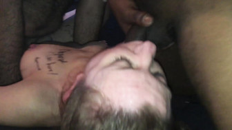 Amateur redhead slut gangbanged