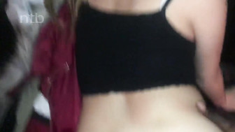 Cute blonde with big booty takes huge dick