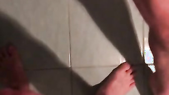 Stroking my cock watching her fuck